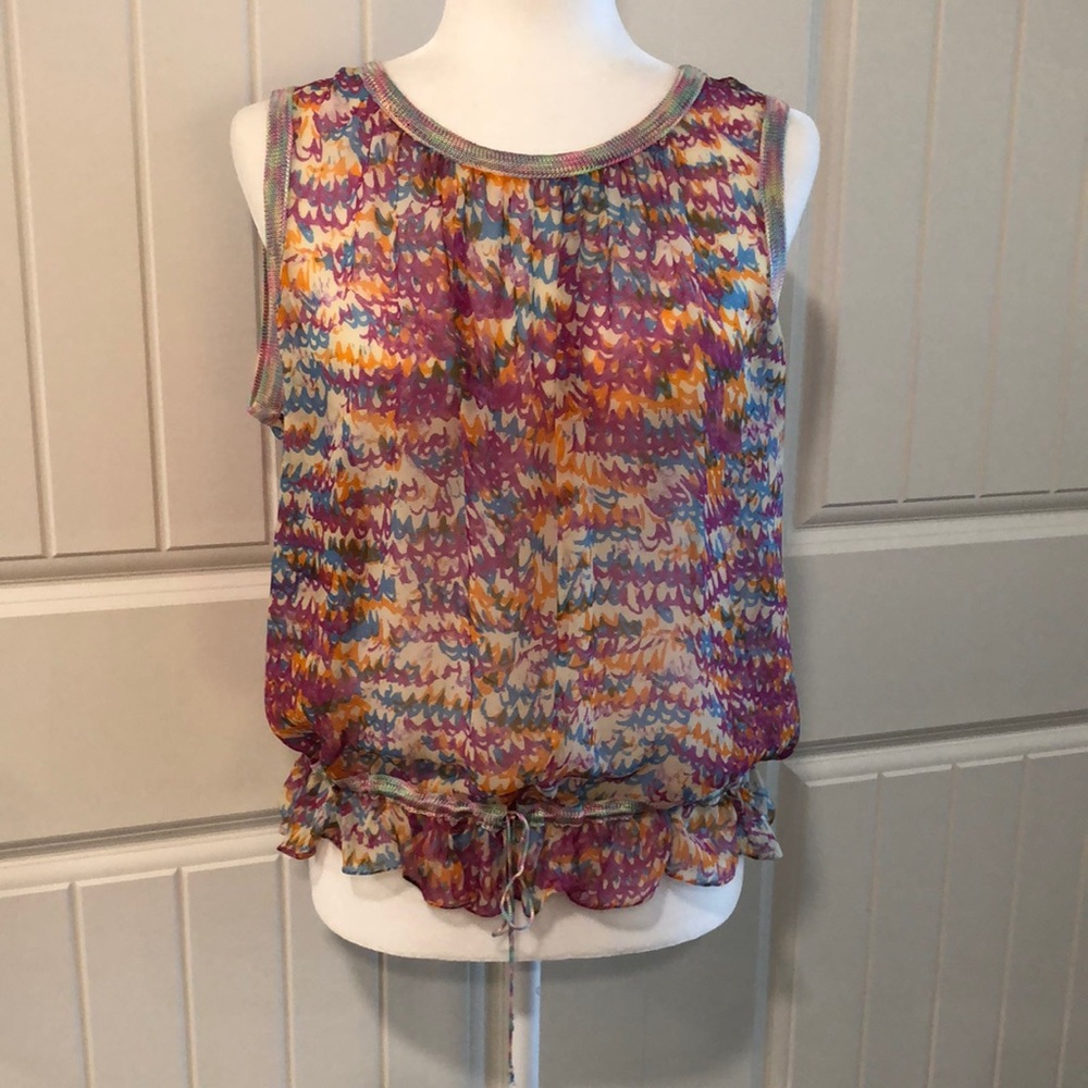 St. John Sport Silk VTG 90’s Watercolor Sleeveless Top